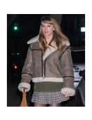 Taylor Swift Shearling Brown Leather Jacket