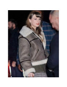 Taylor Swift Shearling Brown Leather Jacket