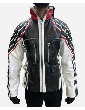 Tekken 8 Jin Kazama Black Leather Hooded Jacket