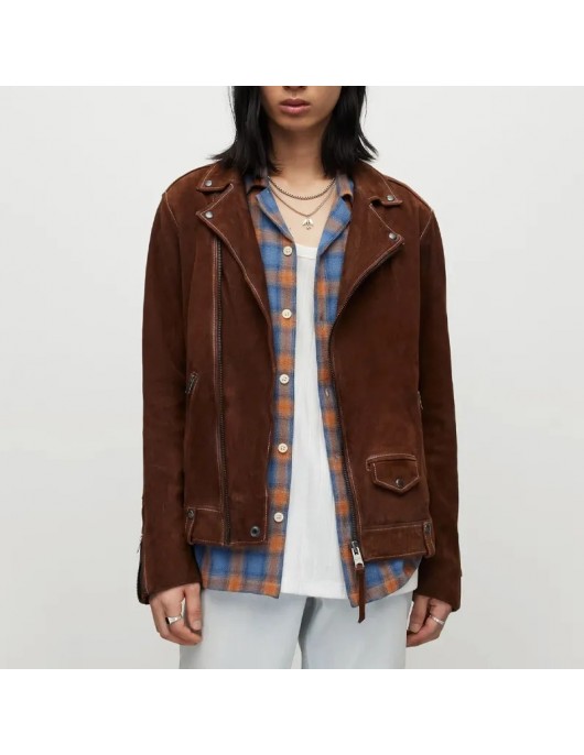 Tell Me Everything Dylan Brady Brown Suede Leather Jacket - Tommy Style