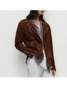 Tell Me Everything Dylan Brady Brown Suede Leather Jacket - Tommy Style