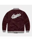 Texas A&M Aggies Wine Varsity Satin Jacket