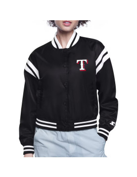 Texas Rangers Printed Logo Varsity Satin Jacket