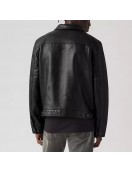 The Bondsman Hub Halloran Black Leather Trucker Jacket