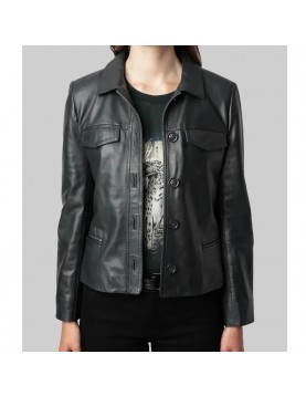 The Life List Alex Black Leather Jacket