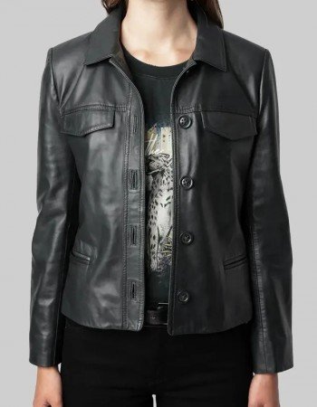  The Life List Alex Black Leather Jacket