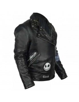 The Nightmare Before Christmas Studded Black Leather Jacket