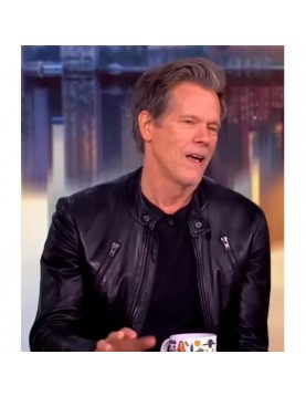 The View Kevin Bacon Full-Zip Leather Black Jacket