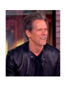 The View Kevin Bacon Full-Zip Leather Black Jacket
