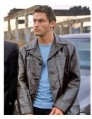 The Wire Dominic West Brown Leather Coat