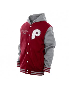 Throwback Prep Burgundy Philadelphia Phillies Hoodie Jacket