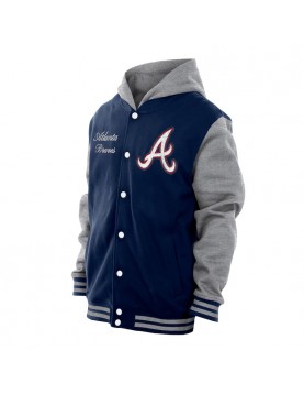 Throwback Prep Navy Atlanta Braves Hoodie Jacket