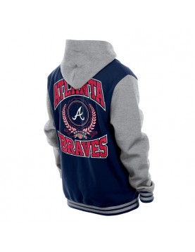 Throwback Prep Navy Atlanta Braves Hoodie Jacket