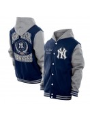 Throwback Prep Navy NY Yankees Hoodie Jacket