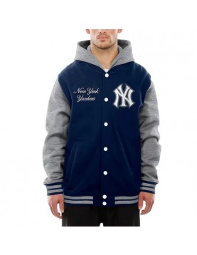 Throwback Prep Navy NY Yankees Hoodie Jacket