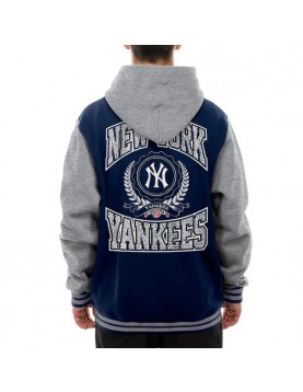 Throwback Prep Navy NY Yankees Hoodie Jacket