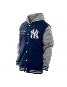 Throwback Prep Navy NY Yankees Hoodie Jacket