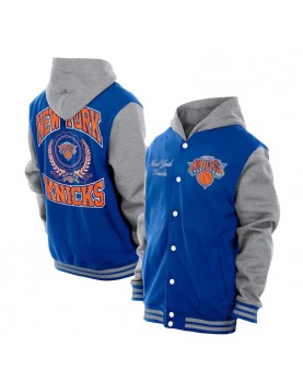 Throwback Prep Purple NY Knicks Hoodie Jacket