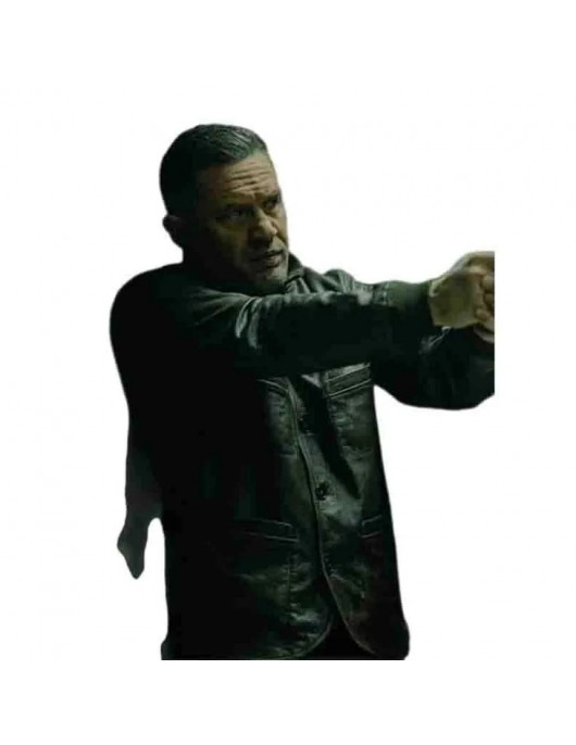 Tom Hardy MobLand 2025 Black Leather Bomber Jacket Tom Hardy MobLand 2025 Black Leather Bomber Jacket