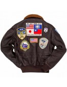 Men's Tom Cruise Top Gun Brown Leather Jacket
