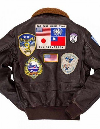 Men's Tom Cruise Top Gun Brown Leather Jacket