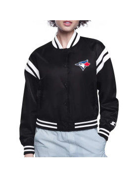 Toronto Blue Jays Printed Logo Varsity Satin Jacket