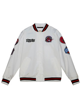 Toronto Raptors City Collection White Varsity Satin Jacket