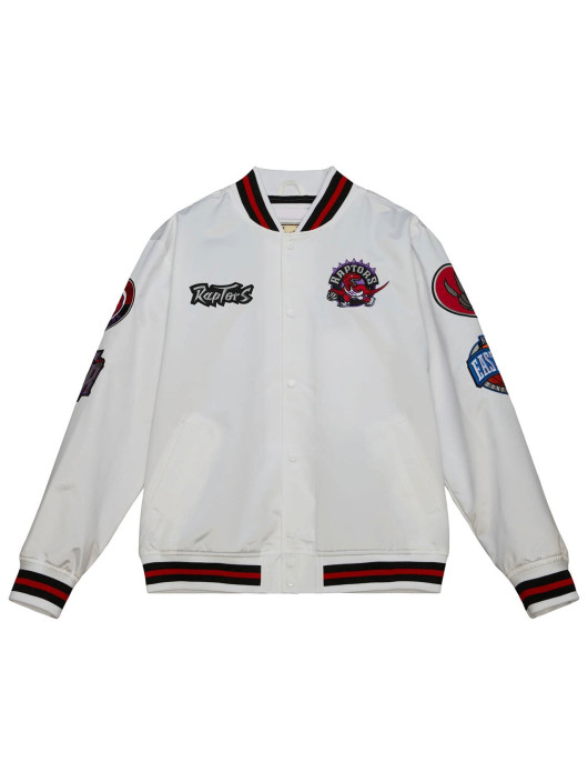 Toronto Raptors City Collection White Varsity Satin Jacket