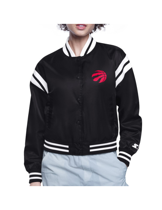 Toronto Raptors Printed Logo Varsity Satin Jacket