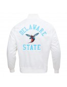 University Delaware State White Satin Jacket