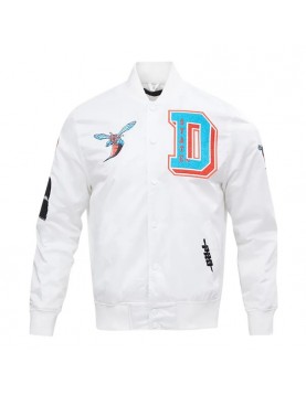 University Delaware State White Satin Jacket