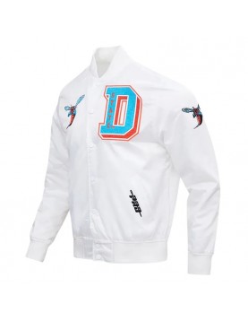 University Delaware State White Satin Jacket