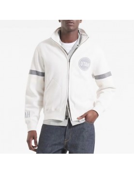 Utah Hockey Club White Striped Unisex Fleece Jacket