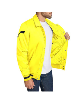 Utah Jazz Stitch Applique Gold Satin Jacket
