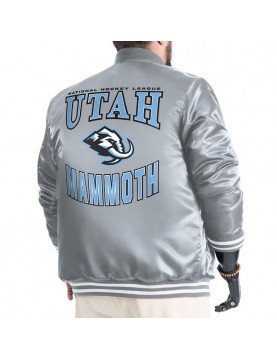 Utah Mammoth Adaptive Bold Logo Varsity Satin Jacket