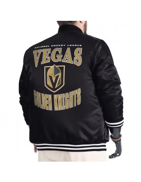 Vegas Golden Knights Adaptive Bold Logo Varsity Satin Jacket