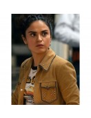 Victoria Moroles Ballard Martina Castro Brown Suede Leather Jacket