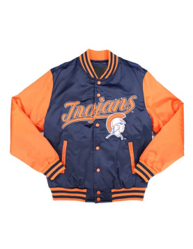 Virginia State Navy and Orange Baseball Jacket