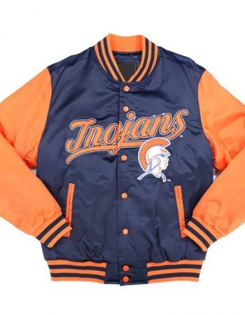 Virginia State Navy and Orange Baseball Jacket