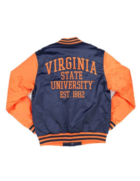 Virginia State Navy and Orange Baseball Jacket