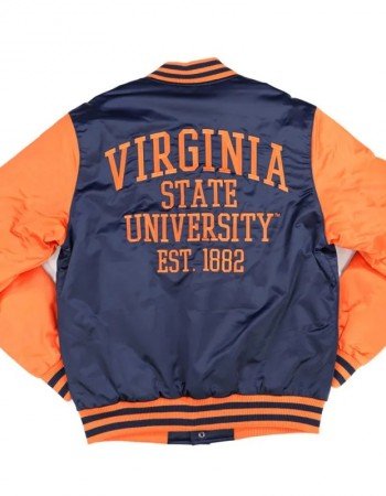 Virginia State Navy and Orange Baseball Jacket