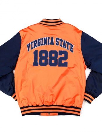 Virginia State Orange and Navy Baseball Jacket