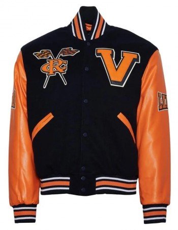 Virginia State University Black and Orange Varsity Jacket - Unisex Wool & Leather