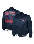 Washington Capitals Adaptive Bold Logo Varsity Satin Jacket