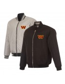 Washington Commanders Black/Gray Full-Zip Reversible Flight Jacket