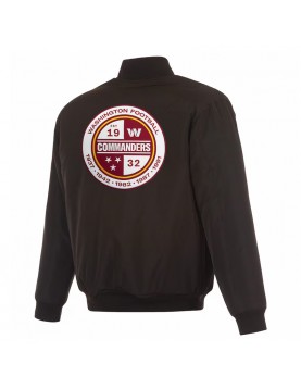 Washington Commanders Black/Gray Full-Zip Reversible Flight Jacket