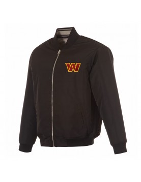 Washington Commanders Black/Gray Full-Zip Reversible Flight Jacket