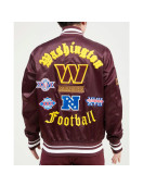 Washington Commanders Old English Classic Rib Satin Jacket