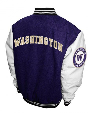 Washington Huskies Graduate Purple and White Varsity Jacket