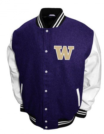 Washington Huskies Graduate Purple and White Varsity Jacket
